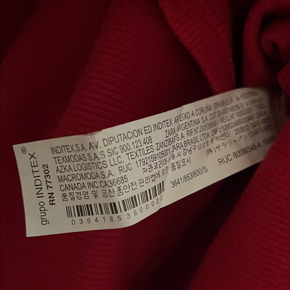 Zara Vibrant Red Knit Dress, Size Small - Picture 6 of 6